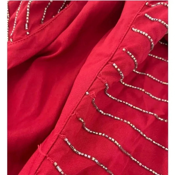 Revolve Lovers + Friends Jenny red beaded ruffle mini dress - Picture 7 of 8